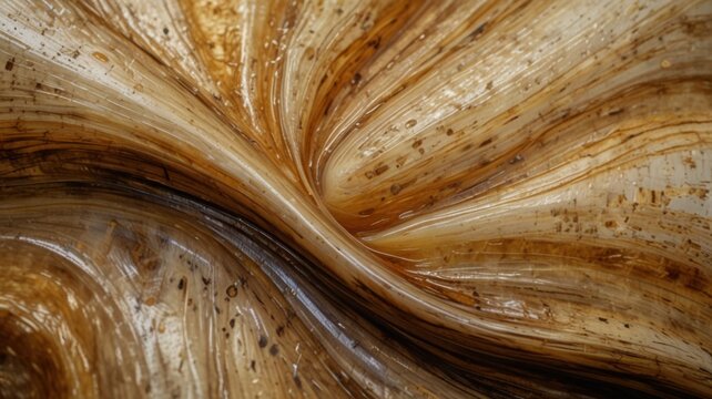 Close-Up Oxhorn Background with Warm Mottled Organic Swirl Texture