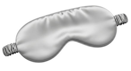 Isolated Silver Silk Sleep Mask