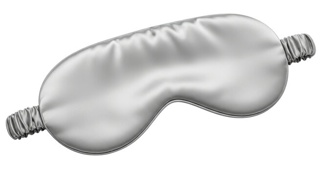 Isolated Silver Silk Sleep Mask
