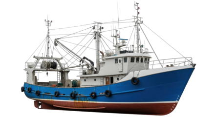 Isolated Fishing Boat at Sea