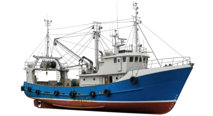 Fotobehang Schip Isolated Fishing Boat at Sea  © Maria