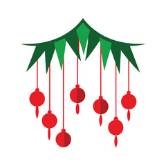 shimmering tinsel strands hanging on a tree