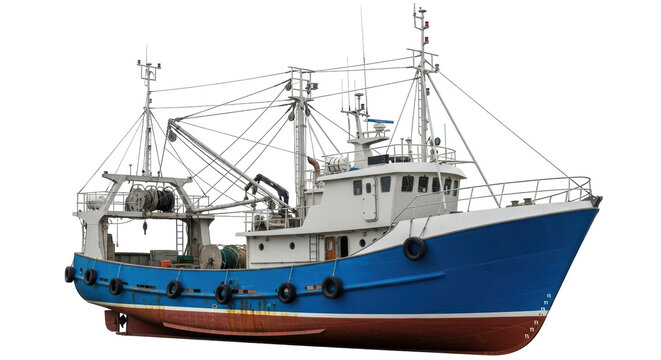 Isolated Fishing Boat at Sea