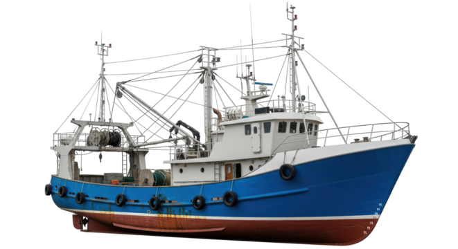 Isolated Fishing Boat at Sea