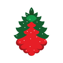 evergreen pinecone dusted with glittering snow