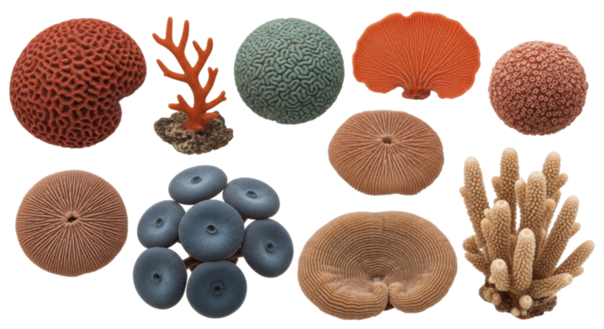 Isolated Assortment of Coral