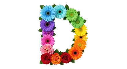 Isolated Floral Letter D Design