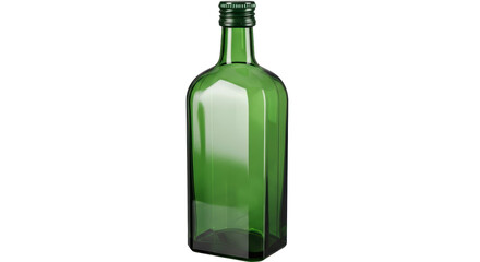 Isolated Green Glass Bottle