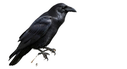 Isolated Raven on Branch