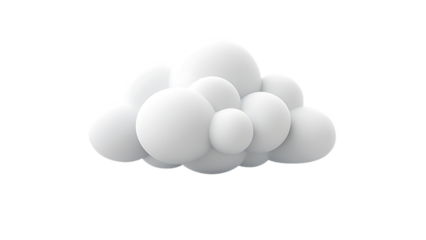 3D Render:  Abstract White Cloud, Soft, Minimalist Style,  Clean Design, Technology Concept.