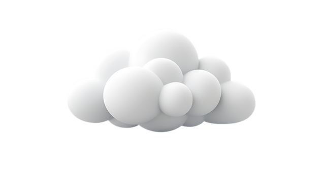 3D Render:  Abstract White Cloud, Soft, Minimalist Style,  Clean Design, Technology Concept.