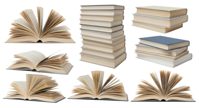 Isolated Books Stack