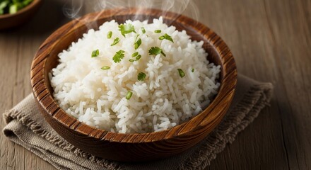 Steaming Hot Bowl of White Rice