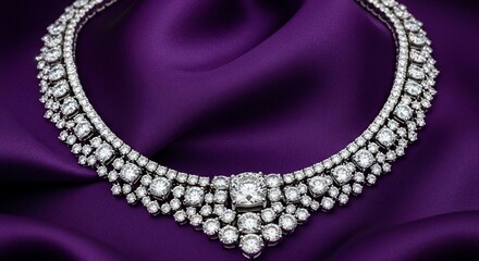 Obraz premium Radiant Diamond Necklace: A Symphony of Sparkle