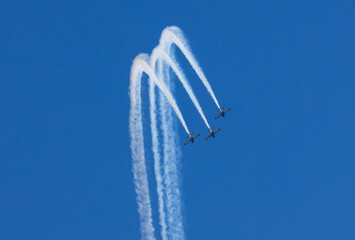 Airplanes that perform aerobatics in flight