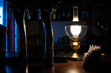 wine glass in the night