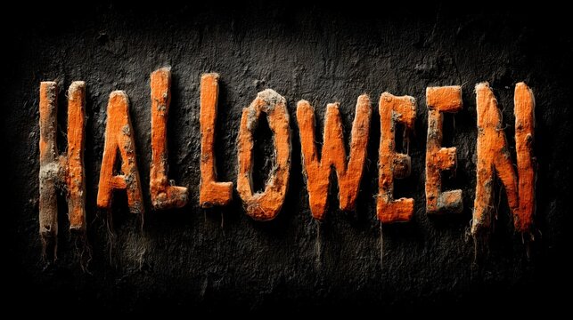 Creative Halloween title cards featuring spooky textures and an eerie atmosphere