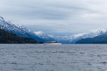 boat on the lake Nahuel Huapi lake Bariloche Argentina Patagonia