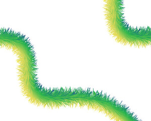 Green Gradient Wavy Feather Line Background. Worm Like Lines Illustration Background For Designs.