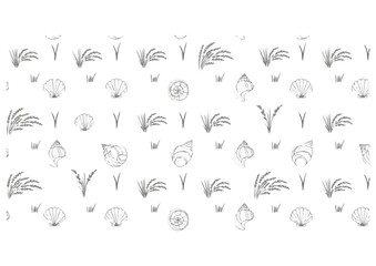 Fototapeta premium Cute cartoon seashell character illustration with pastel colors and a happy face