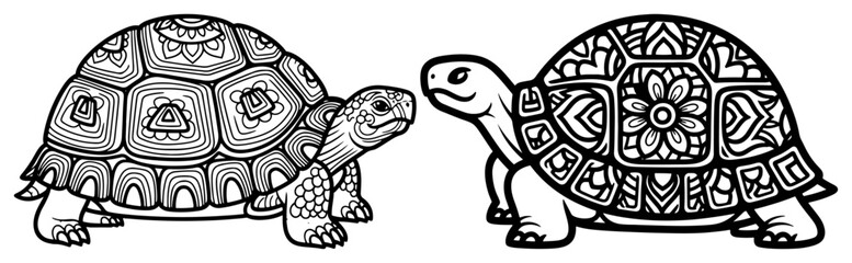 Kurma the tortoise avatar of lord Vishnu vector illustration set