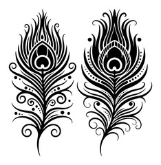 Decorative peacock feather symbol of Lord Krishna vector illustration