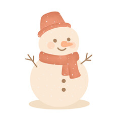 Cute Snowman with Scarf – Winter Holiday Illustration
