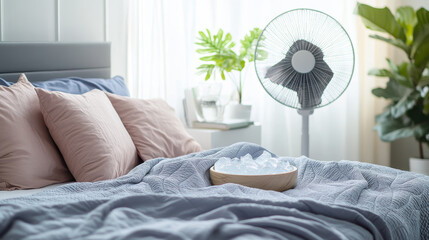Sleep Cooler Position your bed or sleeping area near the incoming airflow. Use breathable bedding and place a bowl of ice in front of a fan for DIY A/C.