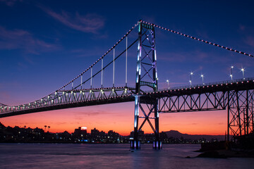 Florianopolis bridge at sunset