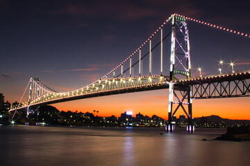 Hercílio Luz bridge at night Florianopolis