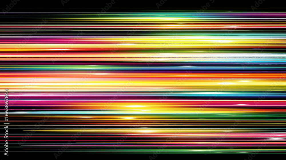 Poster colorful abstract light patterns create a vibrant visual experience in a dark setting