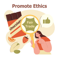 Promoting Fair Trade Ethics with Chocolate Vector