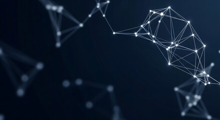 Abstract futuristic background with glowing connected dots and lines.