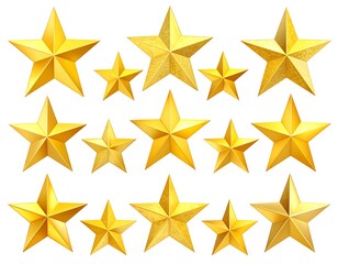 Obraz premium Golden stars of various sizes