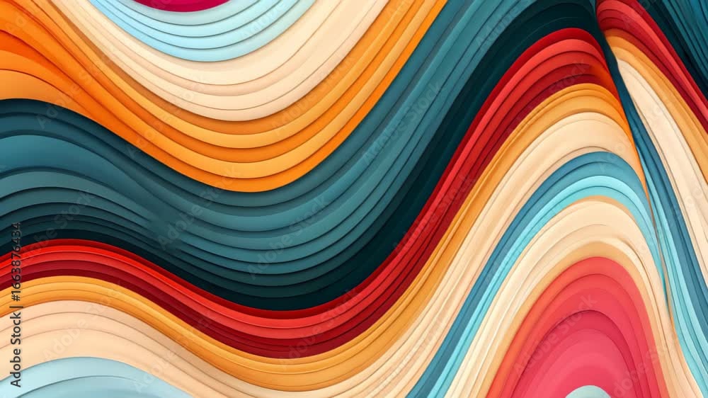 Poster colorful abstract wave: an artist's impression of flowing waves of layered colors, blending hues and