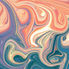 Colorful swirling abstract marble design in warm coral and teal shades, perfect for modern art, prints, and digital backgrounds. Abstract, marble, swirl, vibrant, fluid.