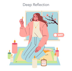 Digital Detox. Flat Vector Illustration