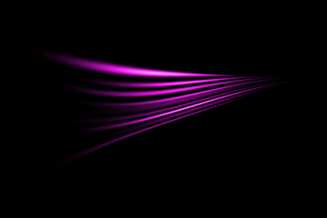 Shiny Purple Rays | Abstract Beam Glow on Black Background