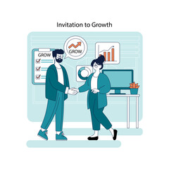 Business Partnership Invitation to Growth Vector Illustration