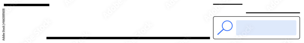 Aufkleber minimalistic search bar with thin lines and magnifying glass icon. ideal for web design, user interf