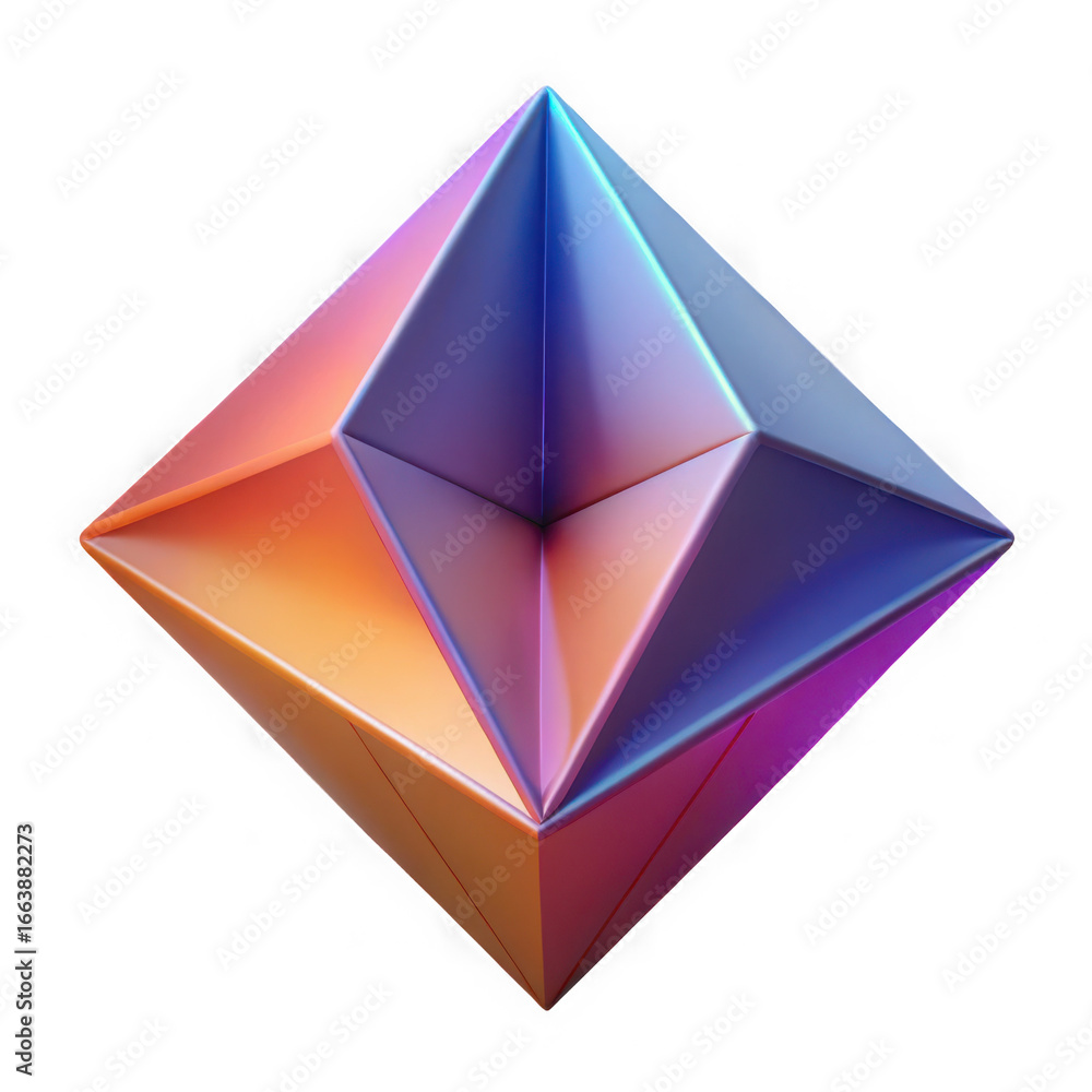 Poster abstract diamond shape with colorful gradient