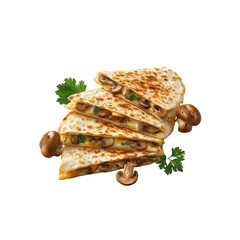 Delicious Mushroom Quesadillas, Crispy and Melty Cheese, Gourmet Mexican Food