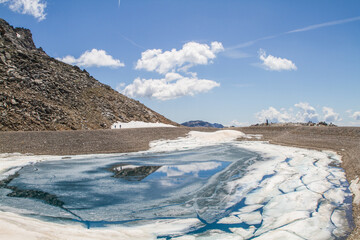 winter mountain landscape at M&ouml;lltaler Gletscher in Austria