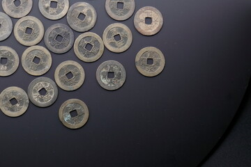 六文銭　古銭の寛永通宝　江戸時代の貨幣通貨