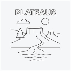 plateaus vector image