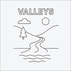 valleys vector image.