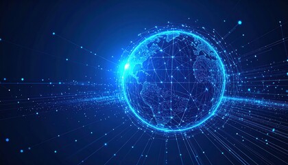 Digital globe with interconnected lines