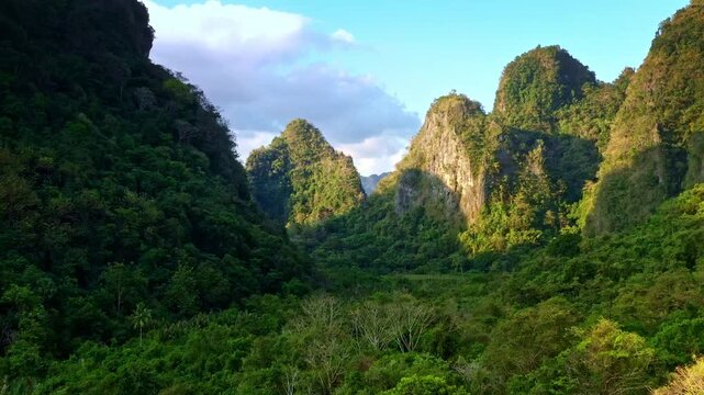 Rammang-Rammang karst area in Bantimurung-Bulusaraung NP in South Sulawesi in Indonesia, second largest karst area known in the world, traditional rice-fish system - agriculture with aquaculture.
