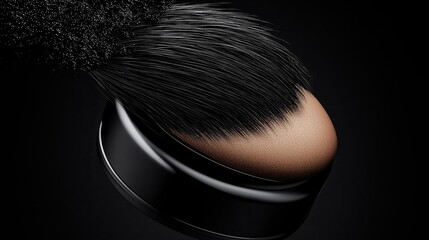 A luxurious cosmetic highlighting brush and compact.