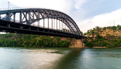 Obraz premium Picturesque view of Gladesville Bridge across the Parramatta River, Sydney